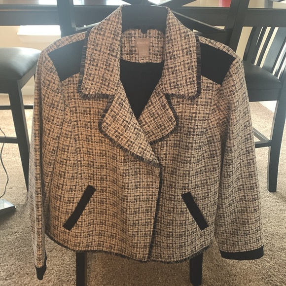 Chico’s blue and white textured jacket.  Excellent condition. - Picture 5 of 13